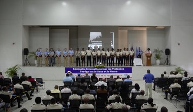 Début octobre 2018, la PNH et la composante Police de la MINUJUSTH organisaient un séminaire international afin d’évoquer la lutte contre les violences sexuelles et sexistes. © David Nieto / UN / MINUJUSTH, 2018