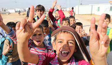 Des enfants dans le camp de réfugiés de Zataari, en Jordanie. © ONU/Sahem Rababah